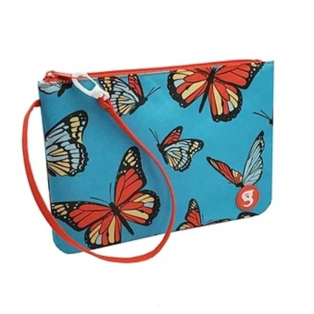 Geckobrands Swimsuit & Utility Bag Aquamarine Blue Butterfly Pattern